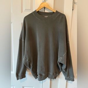 Joah Brown washed sage oversized crewneck Pullover sweatshirt
